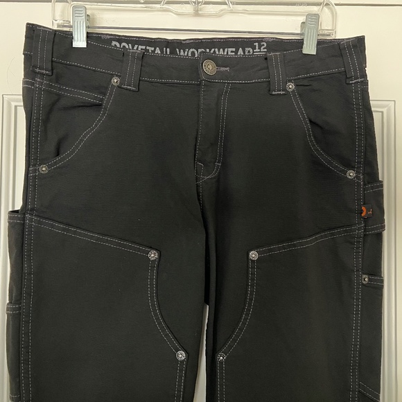 Dovetail Workwear Maven Slim No Fade Black Canvas, Midrise, Size 12/30 - Picture 5 of 12